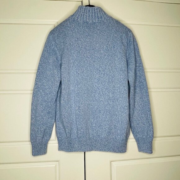 Karen Scott Light Blue Cable‑Knit Half‑Zip Sweater (Large) - Picture 4 of 9